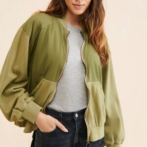 Free People We The Free Karma Bomber Jacket Top Willow New S